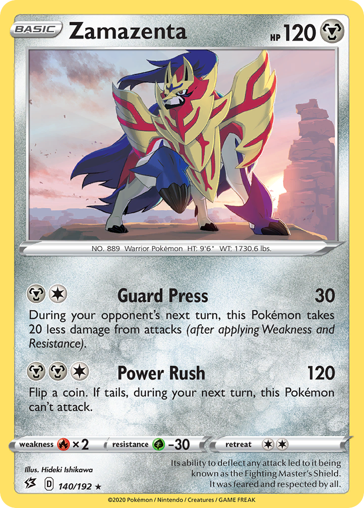 Zamazenta 140/192 Rare | Rebel Clash | Pokemon Card