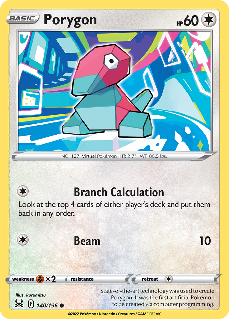 Porygon 140/196 Common | Lost Origin | Pokemon Card