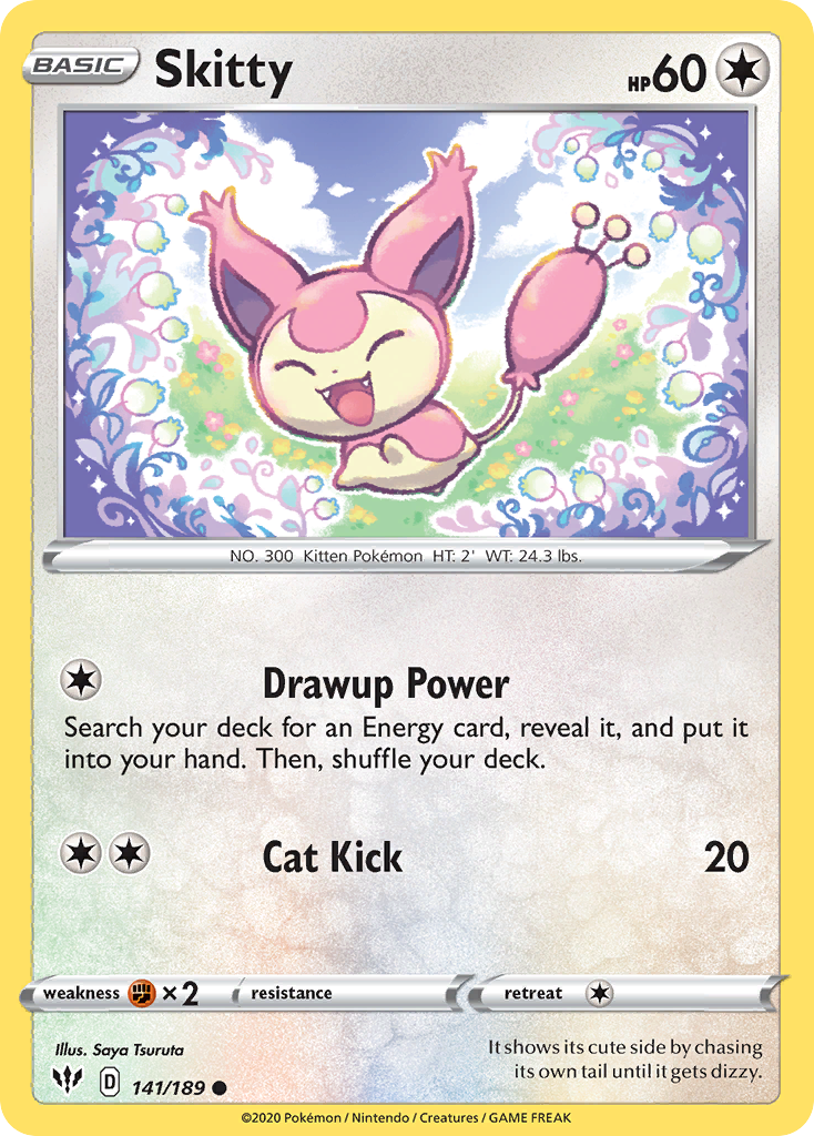 Skitty 141/189 Common | Darkness Ablaze | Pokemon Card