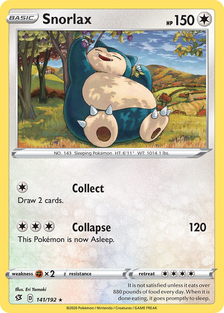 Snorlax 141/192 Rare | Rebel Clash | Pokemon Card