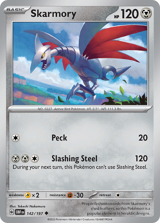 Skarmory 142/197 Uncommon | Obsidian Flames | Pokemon Card