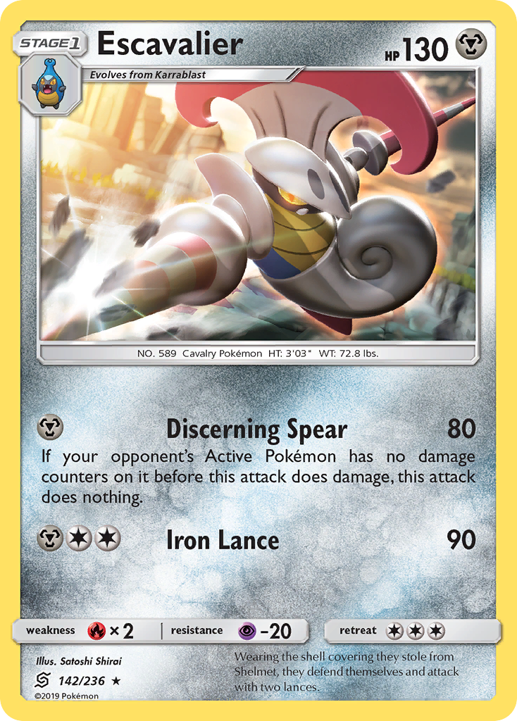 Escavalier 142/236 Rare | Unified Minds | Pokemon Card