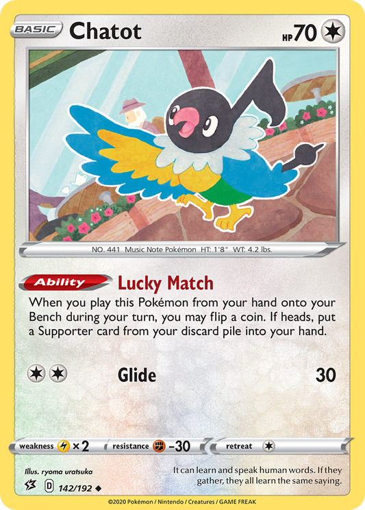 Chatot 142/192 Uncommon | Rebel Clash | Pokemon Card