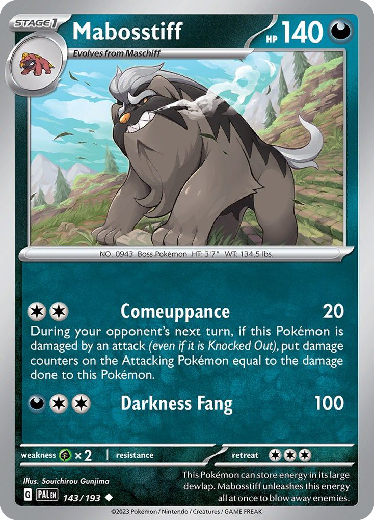 Mabosstiff 143/193 Uncommon | Paldea Evolved | Pokemon Card