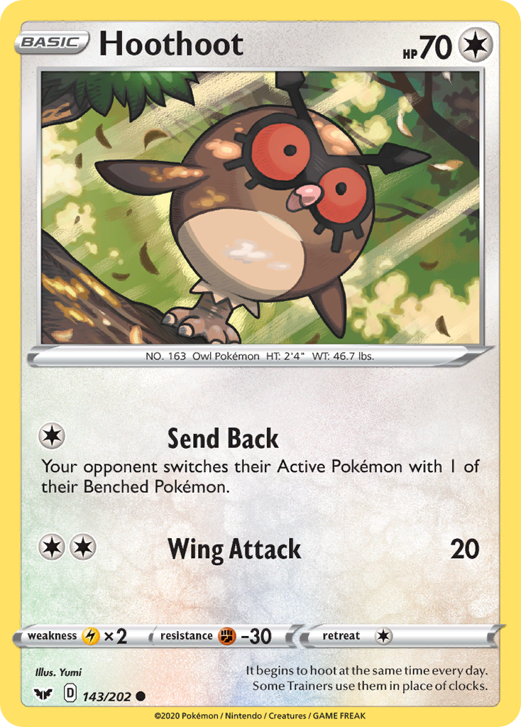 Hoothoot 143/202 Common | Sword & Shield | Pokemon Card