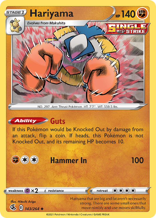 Hariyama 143/264 Uncommon | Fusion Strike | Pokemon Card