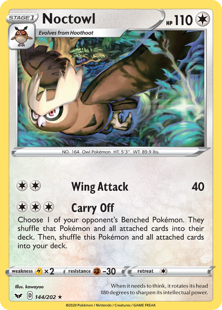 Noctowl 144/202 Rare | Sword & Shield | Pokemon Card