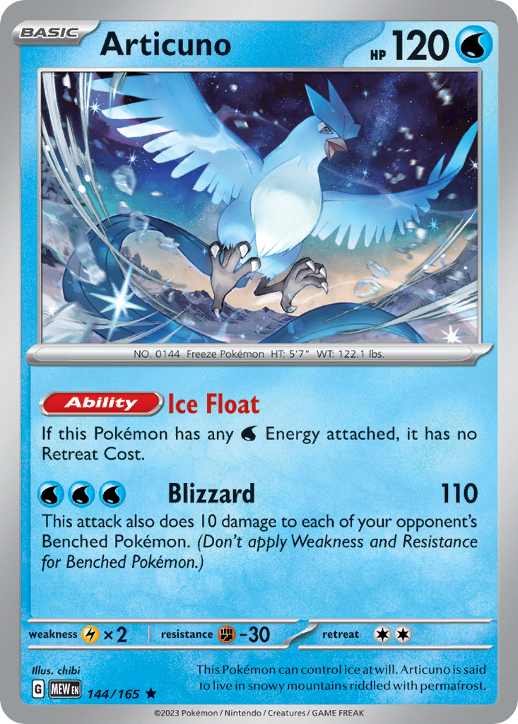 Articuno 144/165 Rare Holo | 151 | Pokemon Card