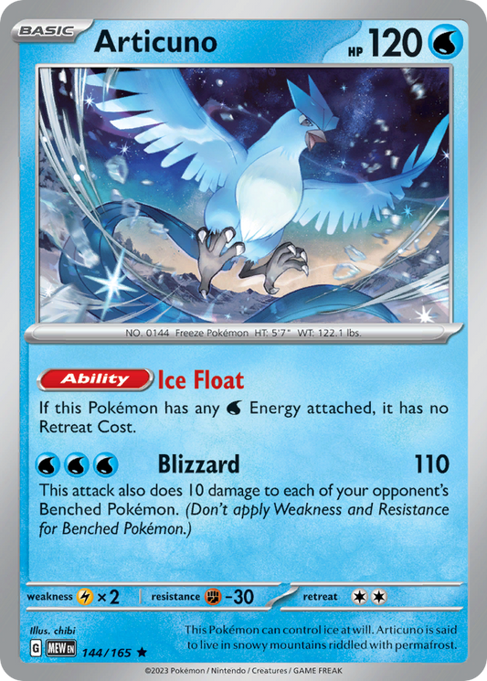 Articuno 144/165 Rare Holo | 151 | Pokemon Card