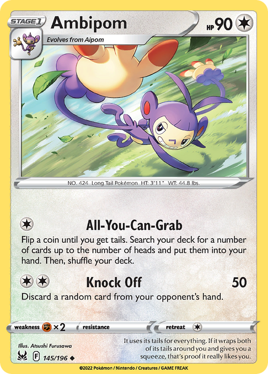 Ambipom 145/196 Uncommon | Lost Origin | Pokemon Card