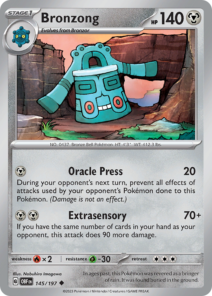 Bronzong 145/197 Uncommon | Obsidian Flames | Pokemon Card