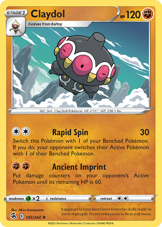 Claydol 145/264 Rare  | Fusion Strike | Pokemon Card