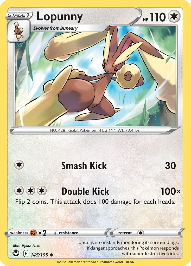 Lopunny 145/195 Uncommon | Silver Tempest | Pokemon Card