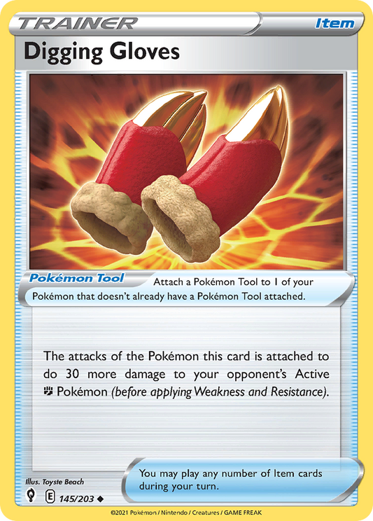 Digging Gloves 145/203 Uncommon | Evolving Skies | Pokemon Card