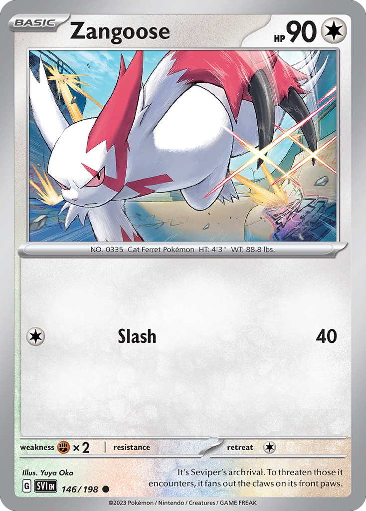 Zangoose 146/198 Common | Scarlet & Violet | Pokemon Card