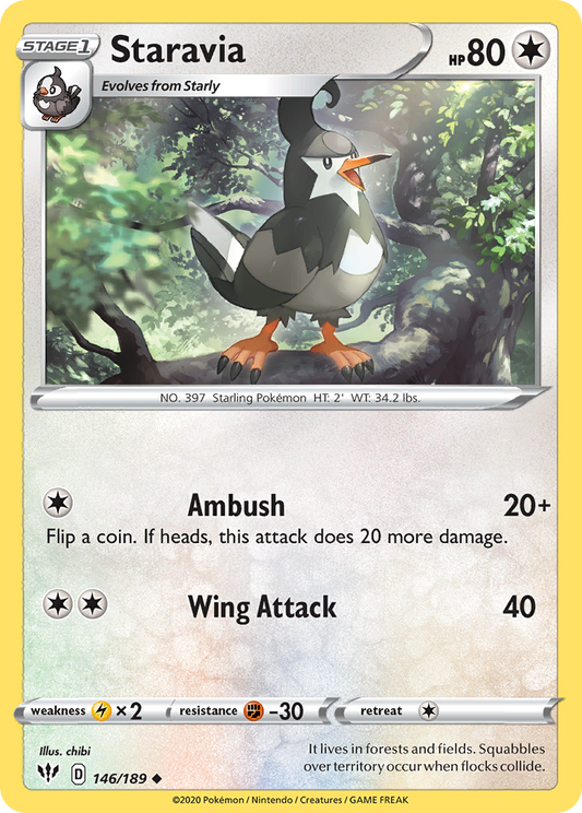 Staravia 146/189 Uncommon | Darkness Ablaze | Pokemon Card