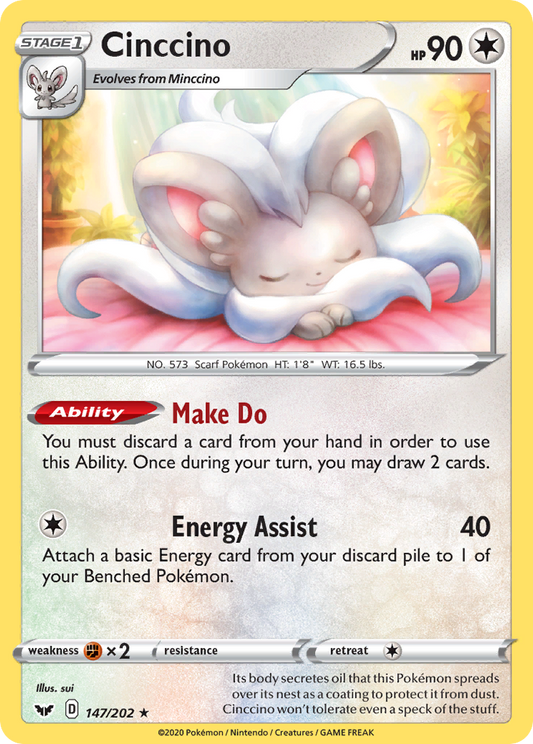 Cinccino 147/202 Rare | Sword & Shield | Pokemon Card