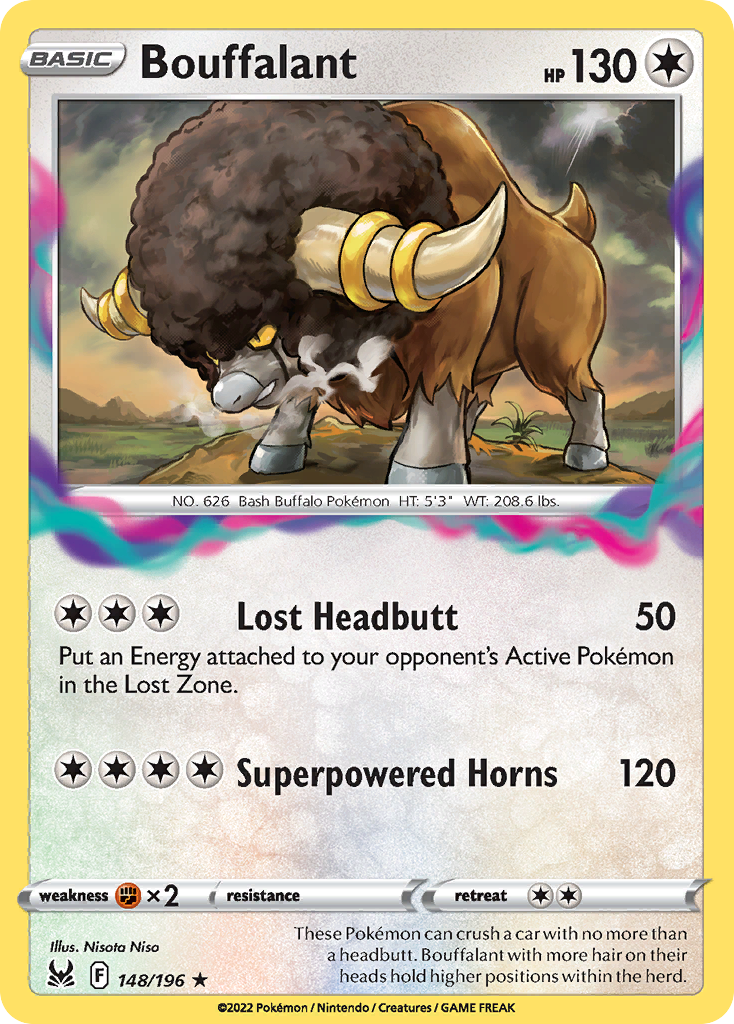 Bouffalant 148/196 Rare | Lost Origin | Pokemon Card