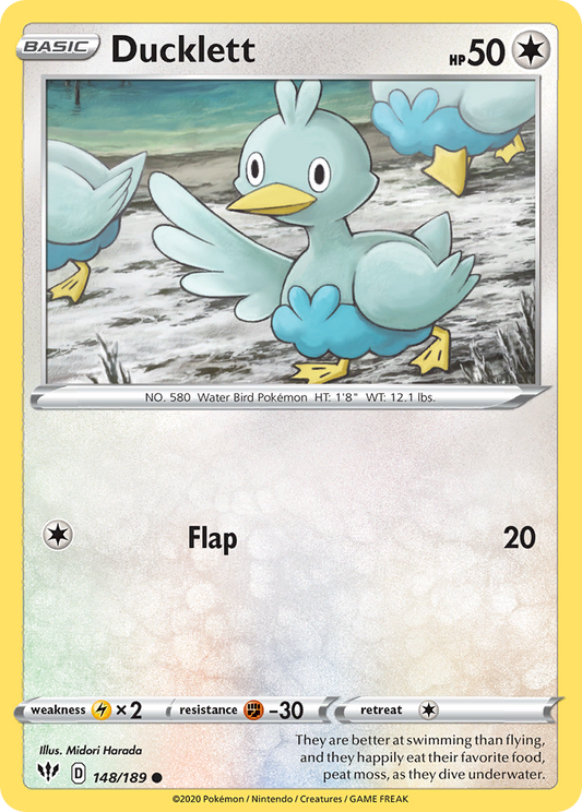 Ducklett 148/189 Common | Darkness Ablaze | Pokemon Card