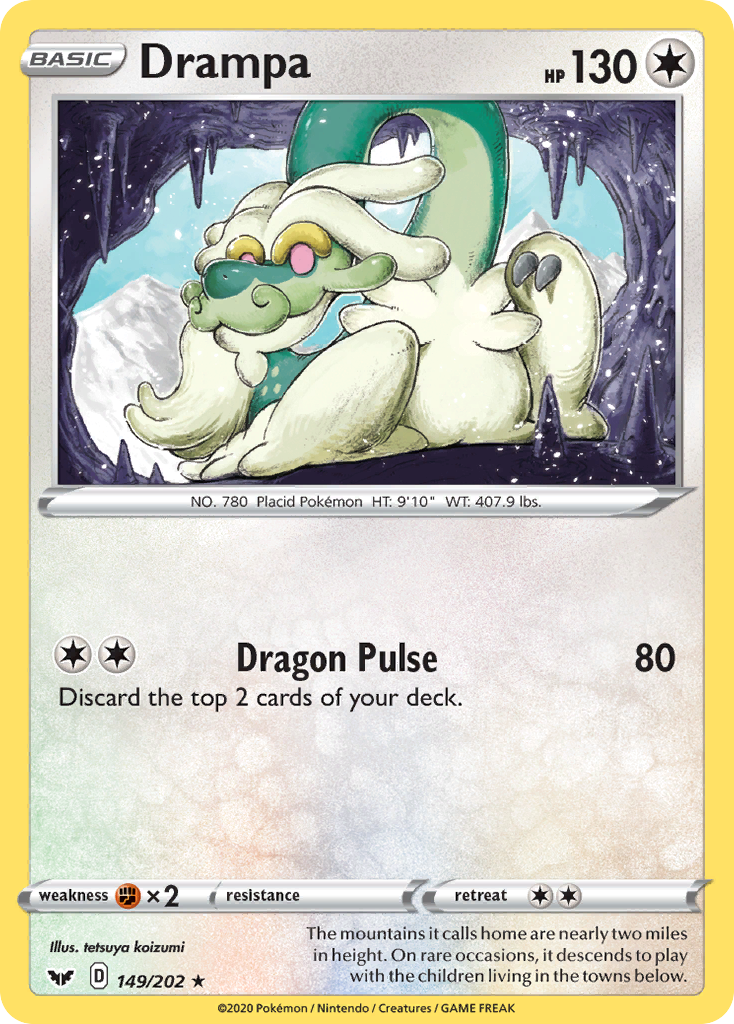 Drampa 149/202 Rare | Sword & Shield | Pokemon Card