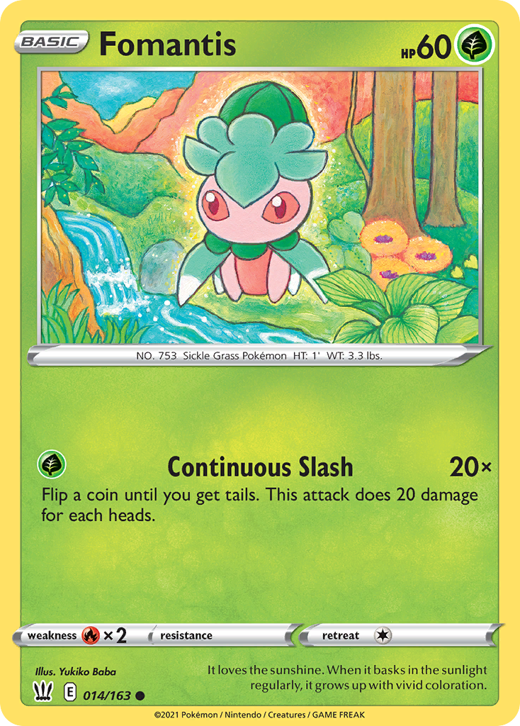 Fomantis 14/163 Common | Battle Styles | Pokemon Card