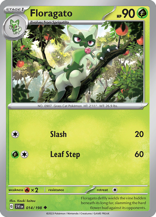 Floragato 14/198 Uncommon | Scarlet & Violet | Pokemon Card