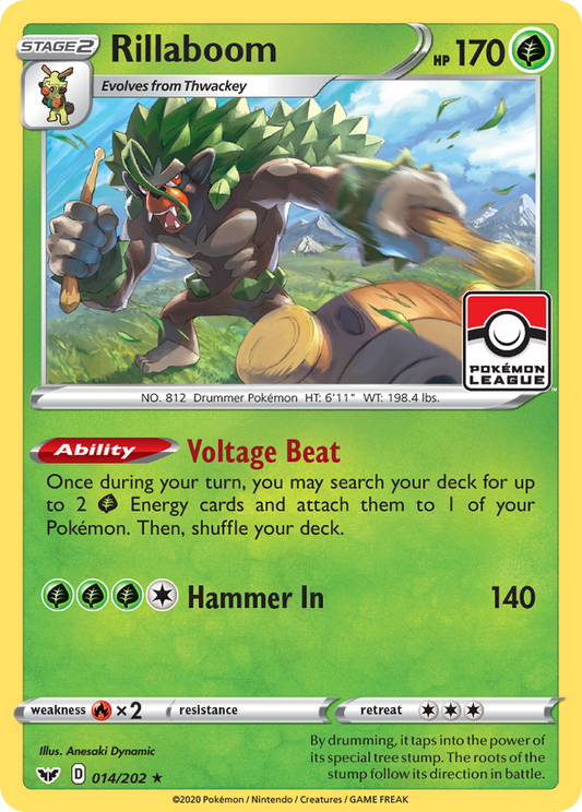 Rillaboom 14/202 Rare Holo | Sword & Shield | Pokemon Card