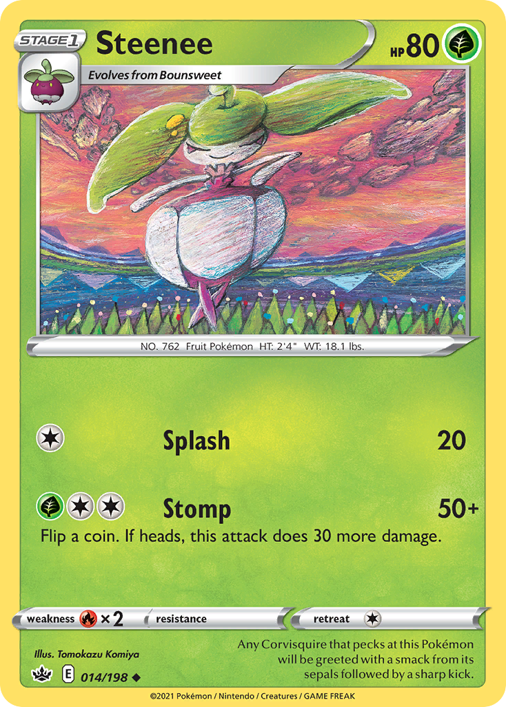 Steenee 14/198 Uncommon | Chilling Reign | Pokemon Card