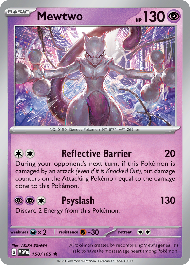 Mewtwo 150/165 Rare Holo | 151 | Pokemon Card