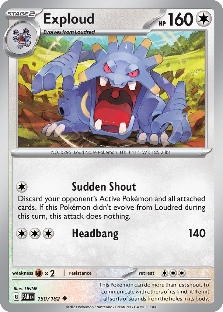 Exploud 150/182 Uncommon | Paradox Rift | Pokemon Card