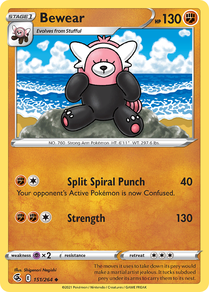 Bewear 151/264 Uncommon | Fusion Strike | Pokemon Card