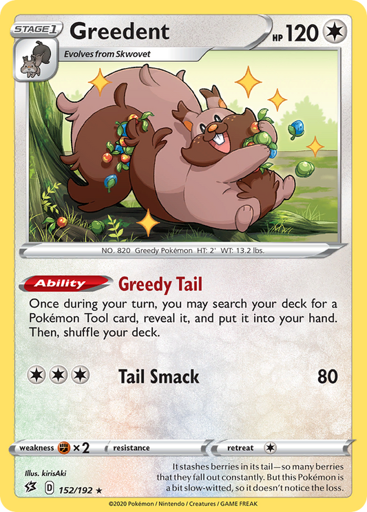 Greedent 152/192 Rare | Rebel Clash | Pokemon Card