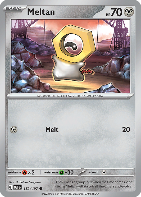 Meltan 152/197 Common | Obsidian Flames | Pokemon Card