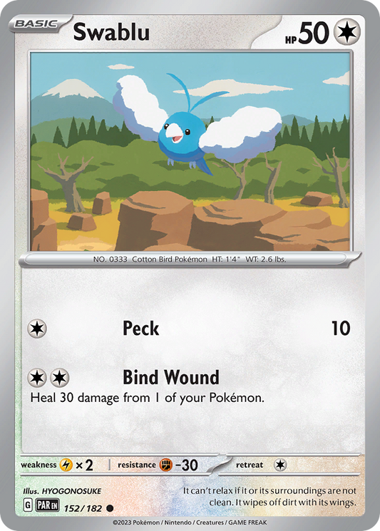 Swablu 152/182 Common | Paradox Rift | Pokemon Card