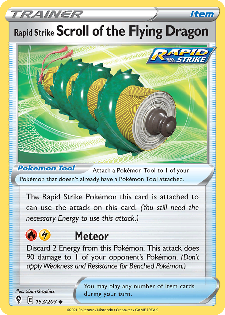 Rapid Strike Scroll of the Flying Dragon 153/203 Uncommon | Evolving Skies | Pokemon Card