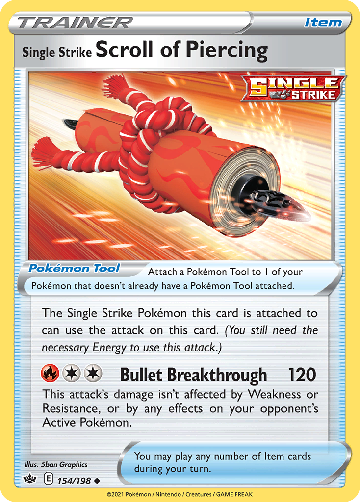 Single Strike Scroll of Piercing 154/198 Uncommon | Chilling Reign | Pokemon Card