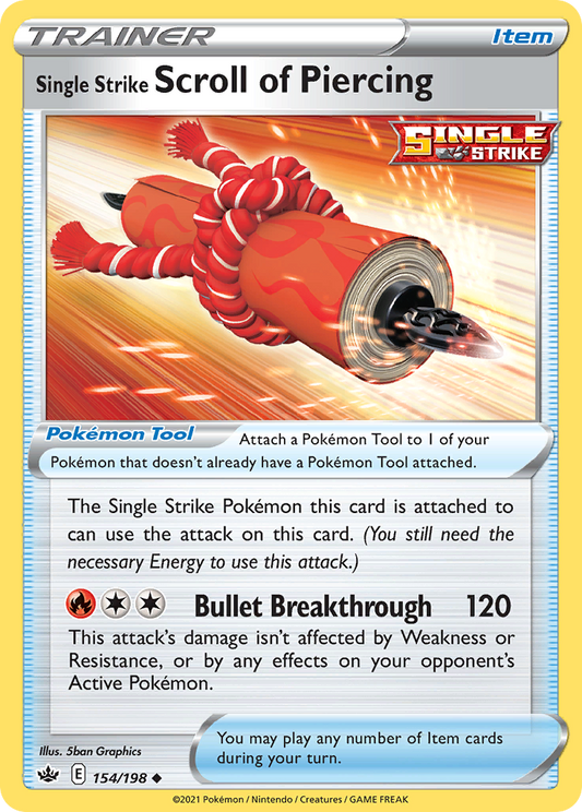 Single Strike Scroll of Piercing 154/198 Uncommon | Chilling Reign | Pokemon Card