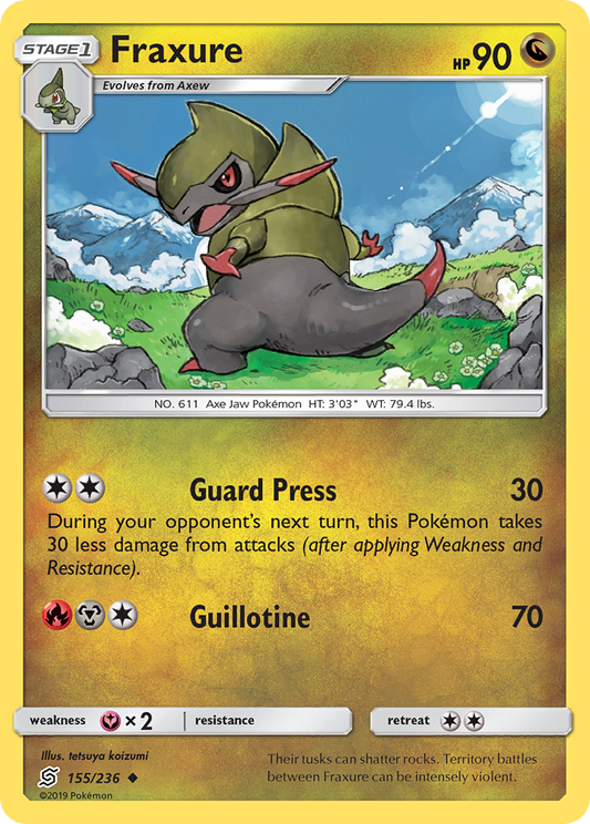 Fraxure 155/236 Uncommon | Unified Minds | Pokemon Card