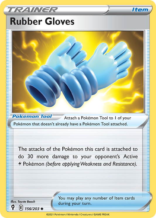 Rubber Gloves 156/203 Uncommon | Evolving Skies | Pokemon Card