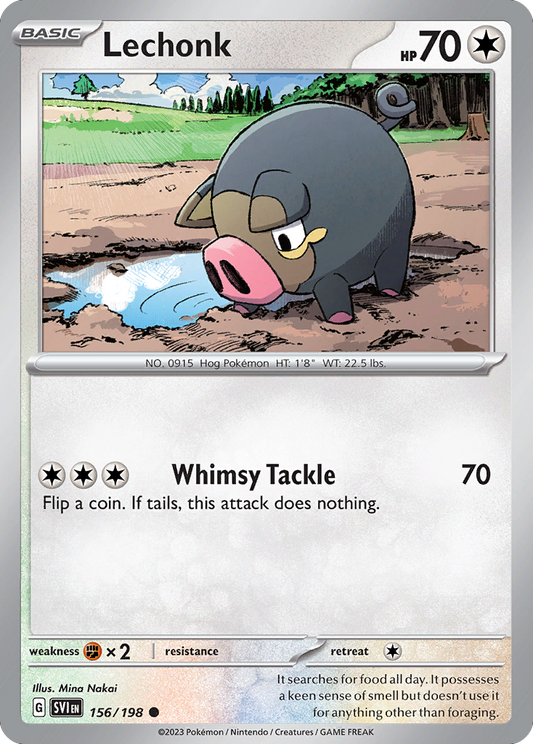 Lechonk 156/198 Common | Scarlet & Violet | Pokemon Card