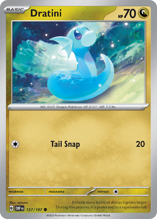 Dratini 157/197 Common | Obsidian Flames | Pokemon Card