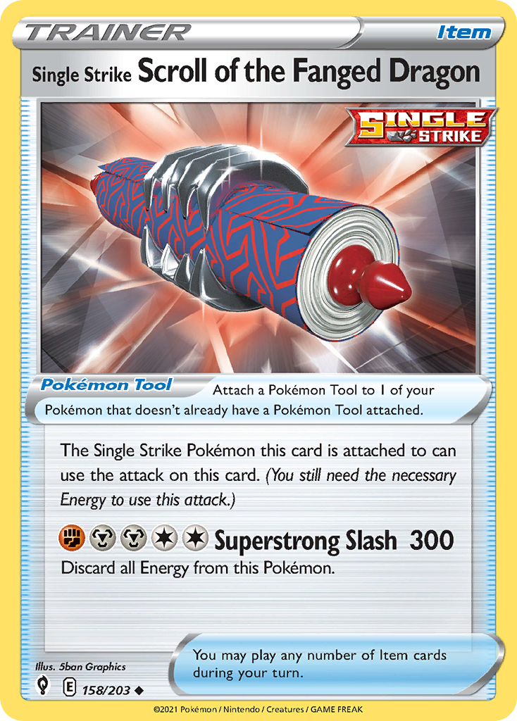 Single Strike Scroll of the Fanged Dragon 158/203 Uncommon | Evolving Skies | Pokemon Card