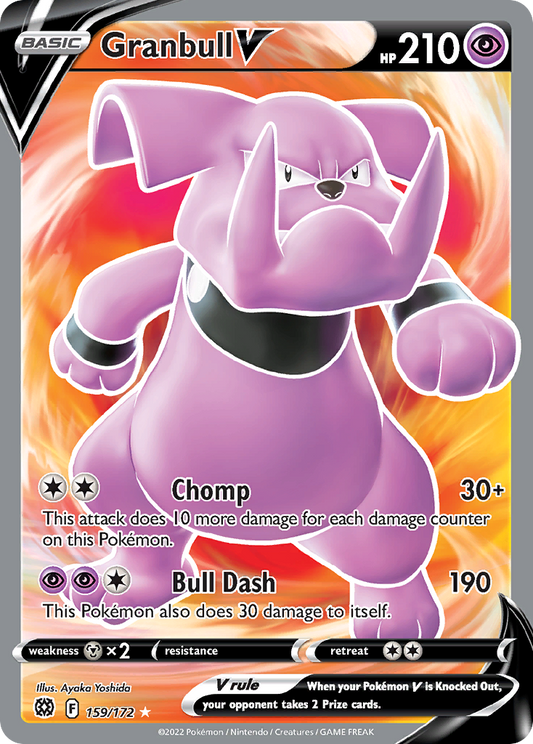 Granbull V 159/172 Rare Ultra | Brilliant Stars | Pokemon Card