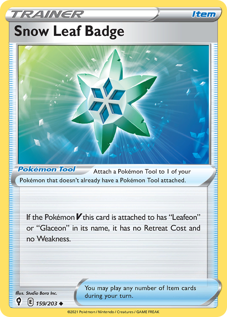 Snow Leaf Badge 159/203 Uncommon | Evolving Skies | Pokemon Card