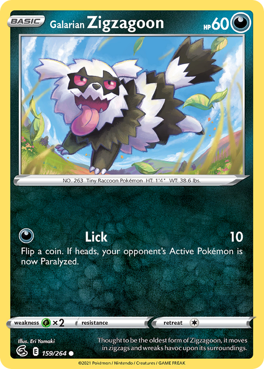 Galarian Zigzagoon 159/264 Common | Fusion Strike | Pokemon Card