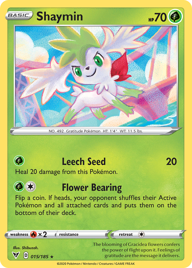 Shaymin 15/185 Rare Holo | Vivid Voltage | Pokemon Card