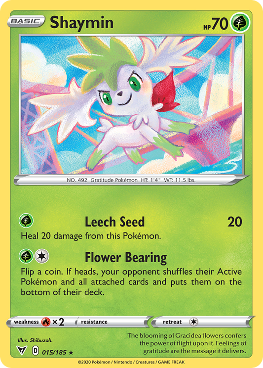 Shaymin 15/185 Rare Holo | Vivid Voltage | Pokemon Card