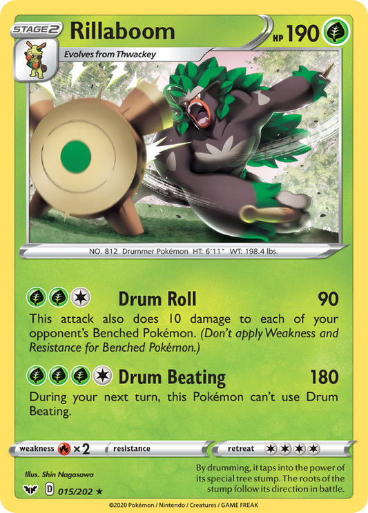 Rillaboom 15/202 Rare | Sword & Shield | Pokemon Card