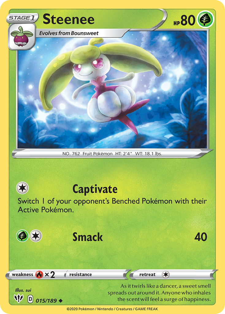 Steenee 15/189 Uncommon | Darkness Ablaze | Pokemon Card