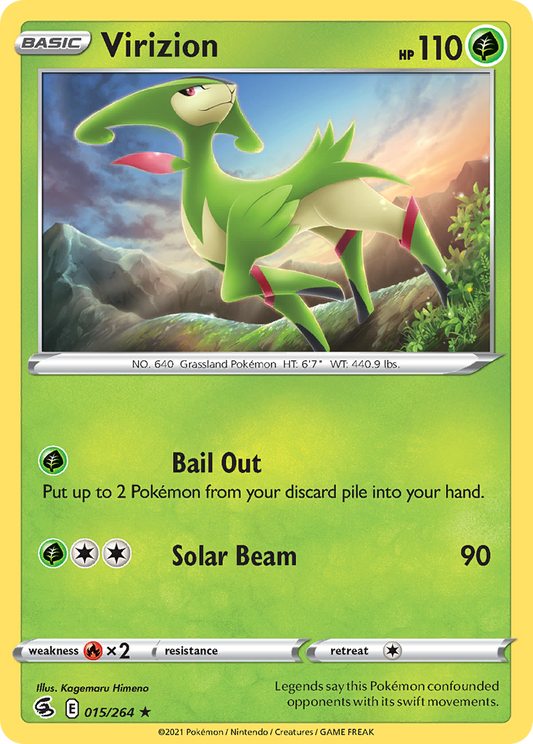 Virizion 15/264 Rare  | Fusion Strike | Pokemon Card